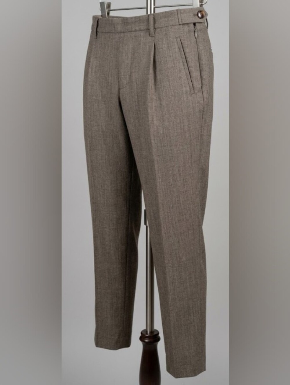 Hugo Boss 100% Virgin Wool Brown/Taupe Trousers (10) Quiet Lux Academia Office